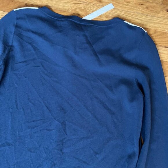 Weekend Max Mara Navy White Stripe Long Sleeve Blouse Small 90s Designer - Picture 8 of 8